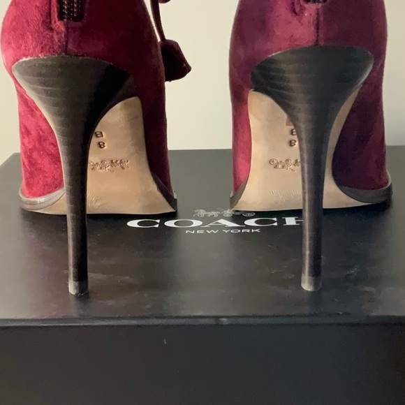 EUC Coach “Lena Lux” Peep Toe Suede Booties - Size 8 - Picture 5 of 14